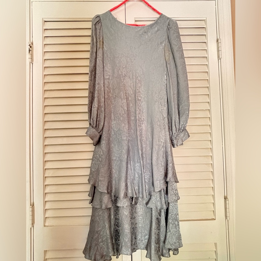 Elegant Blue/Gray Layered Dress